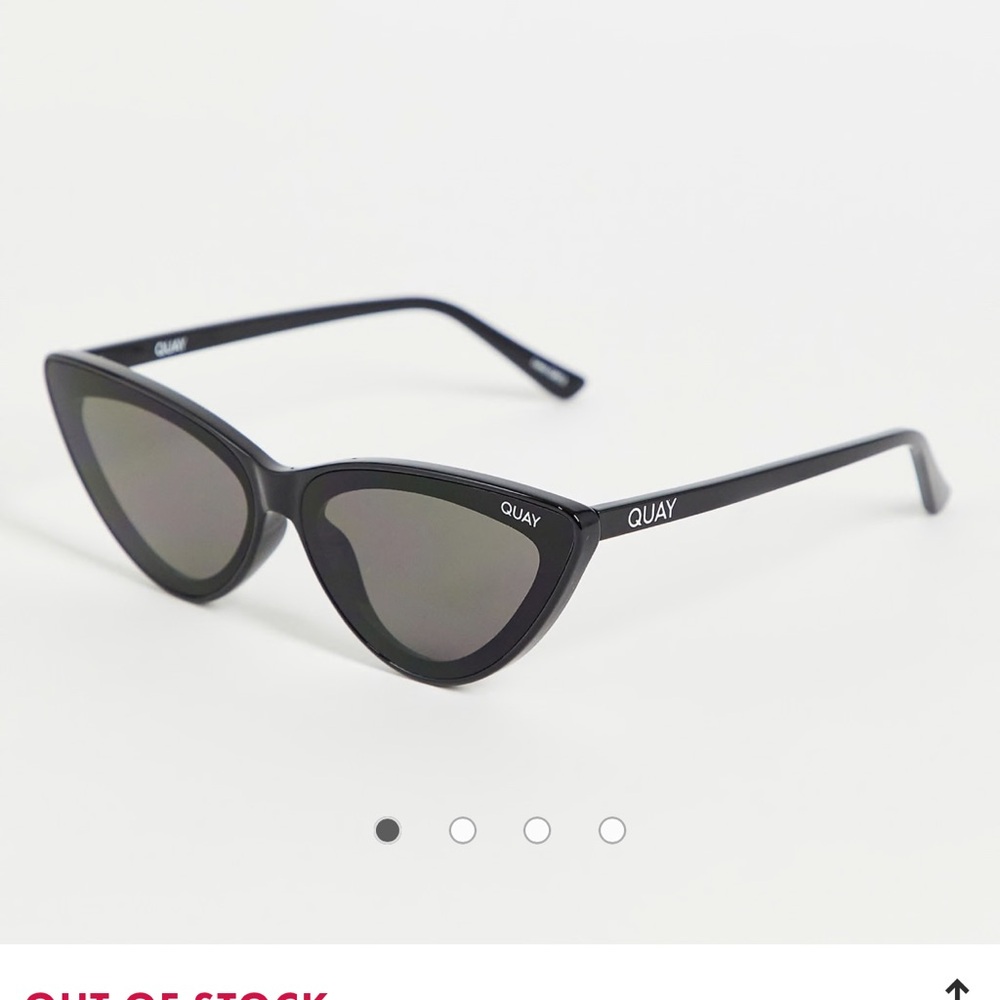 Quay Australia Black Cat Eye Sunglasses with Dark Lenses